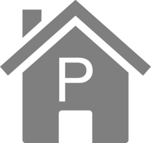 Simple Grey P House Clip Art