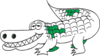 White Alligator Outline Clip Art