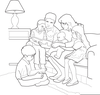 Family Reading Scriptures Clipart Image