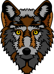 Stylized Wolf Head Clip Art