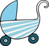 Blue Stroller Clip Art