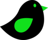 Lime & Black Birdie Clip Art