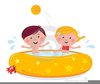 Children Splashing Clipart Image