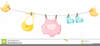 Baby Clothesline Clipart Image