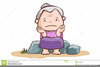 Old Lady Walker Clipart Image