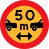 50m Between Cars Sign Clip Art