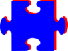 Puzzle Piece Blue With Red Clip Art