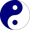 Blue/white Ying Yang Clip Art