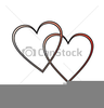 Two Hearts Joined Clipart Image