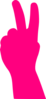 Pink Hand Peace Sign Clip Art