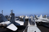 Uss Harry S. Truman (cvn 75) Pulls Alongside The Military Sea Lift Command Combat Stores Ship Usns Spica (t-afs 9) For An Underway Replenishment (unrep) Image