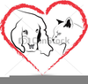 Heart And Cat Clipart Image