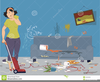 Child Cleaning Room Clipart Image