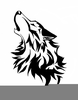 Silhouette Howling Coyote Clipart Image