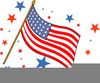 Us Flag On Pole Clipart Image