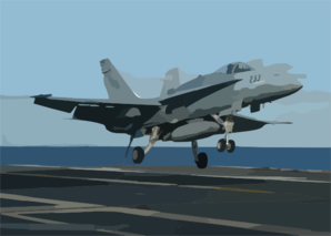 An F/a-18c Hornet Lands On The Flight Deck Clip Art