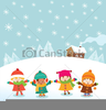 Kids In Snow Clipart Image