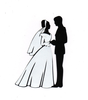 Black And White Bride And Groom Clipart Image