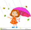 Child In Rain Clipart Image