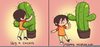 Cactus Cartoon Hug Image