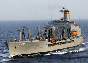 Usns Leroy Grumman (t-ao 195) Underway Following A Replenishment At Sea With The Aircraft Carrier Uss Harry S. Truman (cvn 75). Image