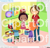 Clipart Children Cleaning Up Toys Image