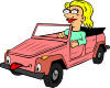 Girl Driving Car Cartoon Clip Art