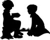 Children Silhouette Clip Art Image