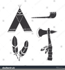 Native American Tomahawk Clipart Image