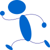 Running Blue Stick Man Clip Art