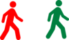 Walking Man Red Green Clip Art