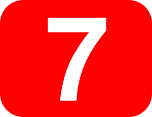 Number 7 Red Background Clip Art