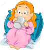 Child In Bed Free Clipart Image