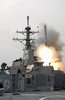 The Guided Missile Destroyer Uss Milius (ddg 69) Launches A Tomahawk Land Attack Missile (tlam) Toward Iraq. Image