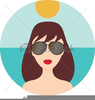 Girl With Sunglasses Clipart Image