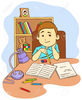 Kid Doing Homework Clipart Image