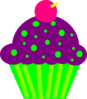 Cupcake Purple And Lime Clip Art