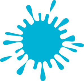 Ink Splash With Drops Blue Clip Art