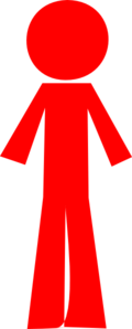Person Stick Red Clip Art