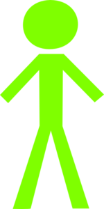 Lime Green Stick Man Clip Art
