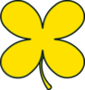 Golden Four Leaf Clover Clip Art