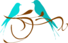 Love Birds Teal Clip Art