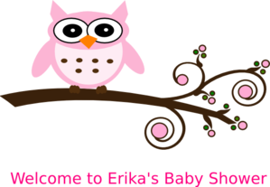 Pink Owl On Branch Clip Art