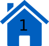 One Blue House Clip Art