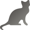 Grey Cat Silhouette Clip Art