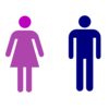 Large Man Woman Bathroom Sign Clip Art