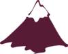 Mountain Outline Burgundy 4 Clip Art