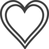 Double Heart Outline Clip Art