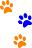 Blue/rng Paw Print Clip Art