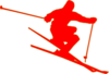 Red Skier Clip Art